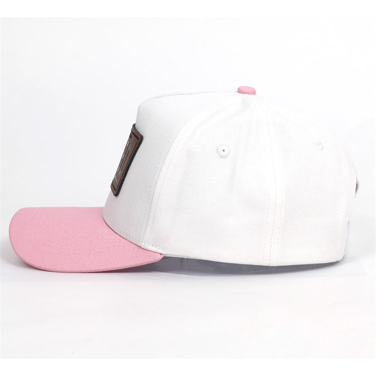 FORGED Leather Patch Hat | White & Pink