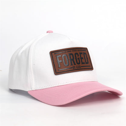 FORGED Leather Patch Hat | White & Pink