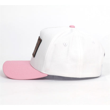 FORGED Leather Patch Hat | White & Pink