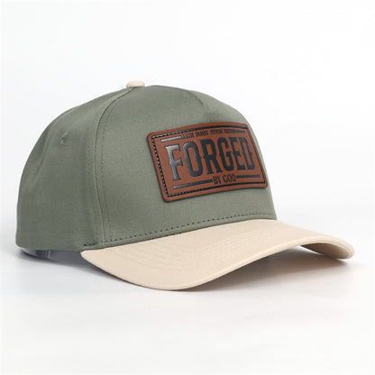 FORGED Leather Patch Hat | Olive & Cream