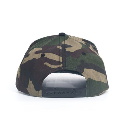 FORGED Leather Patch Hat | Woodland Camo & Black