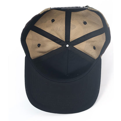 FORGED Leather Patch Hat | Woodland Camo & Black