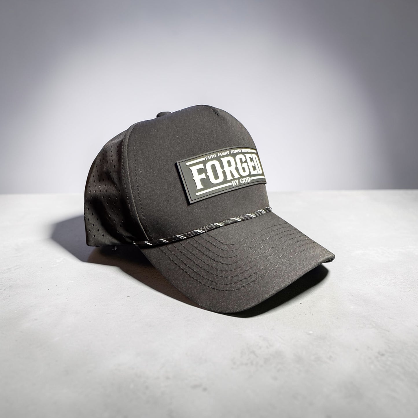 Forged by God Premium Rope Hat – Faith • Family • Fitness • Freedom