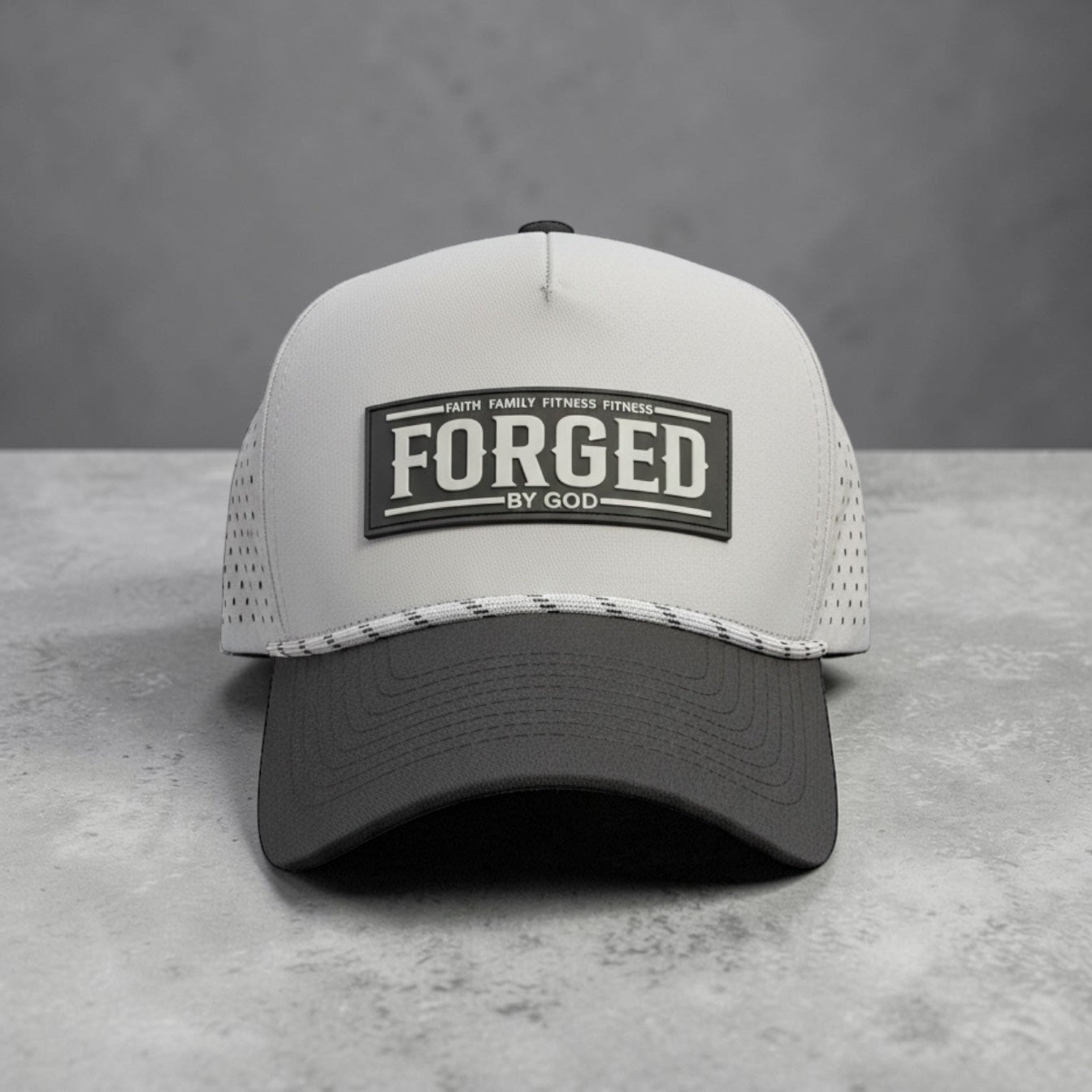 Forged by God Premium Rope Hat – Faith • Family • Fitness • Freedom