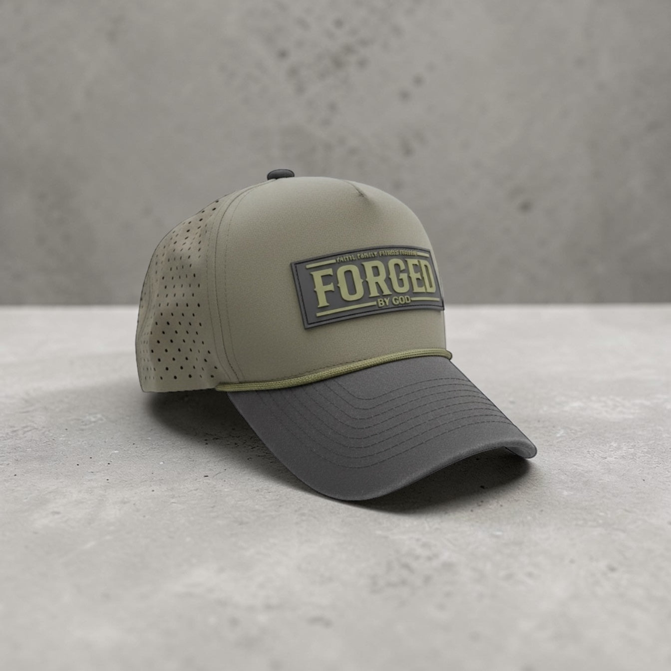 Forged by God Premium Rope Hat – Faith • Family • Fitness • Freedom