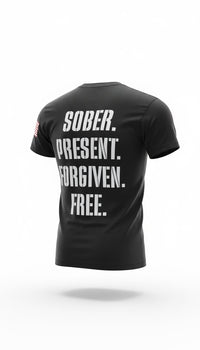 Forged by God “Sober. Present. Forgiven. Free.” Performance Tee