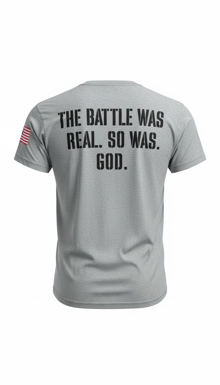 Forged by God “The Battle Was Real. So Was God.” Performance Tee
