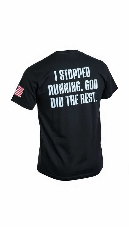 I Stopped Running Performance Tee | Forged by God