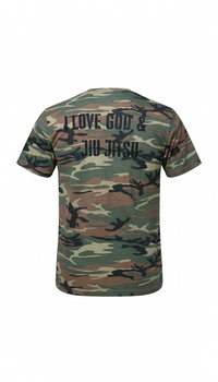 I Love God & Jiu Jitsu Camo Performance Tee | Forged by God